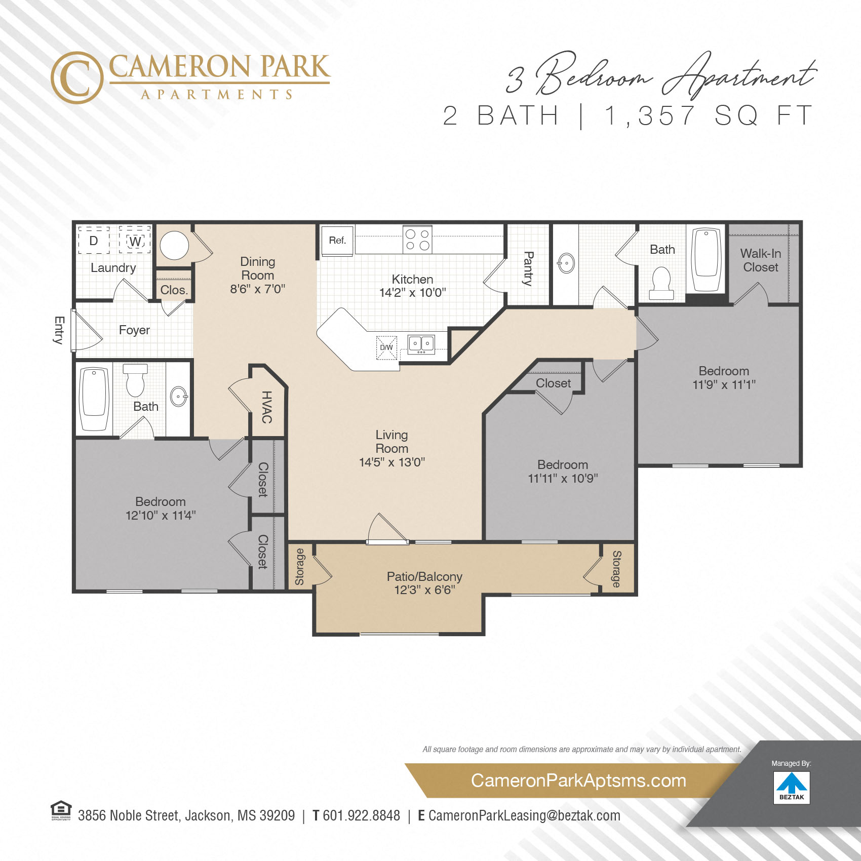 3 Bedroom - Affordable floor plan